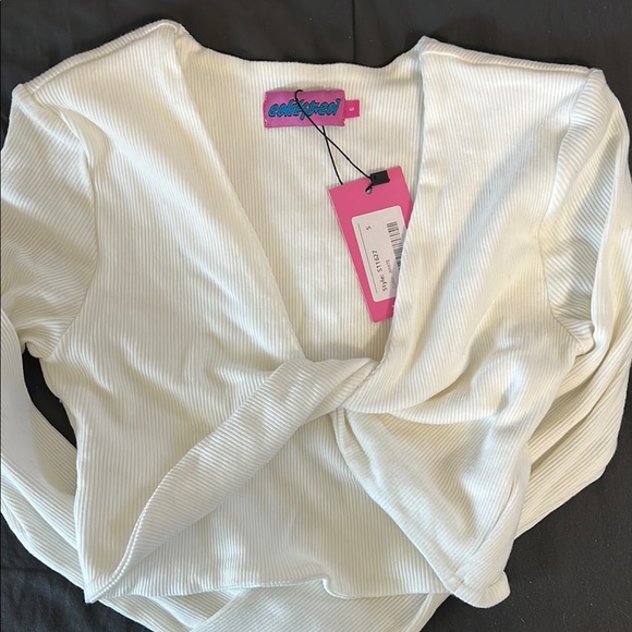 Edikted White Ribbed Top - Picture 2 of 4